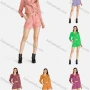 Wholesale Women's Casual Plain Suede Button Front Lapel Crop Jacket With Shorts 2 Piece Set preview