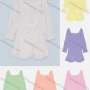 Wholesale Women's Casual V Neck Poet Sleeve Layered Hem Ruffle Trim Ruched Short Dress 5794# preview