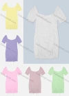 Wholesale Women's Casual Sweetheart Neck Poet Sleeve Mesh Tie Front Short Dress 8644# - Liuhuamall
