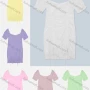 Wholesale Women's Casual Sweetheart Neck Poet Sleeve Mesh Tie Front Short Dress 8644# preview