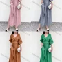 Wholesale Women's Casual Plain Wrap V Neck Ruched Ruffle Hem Midi Dress preview