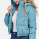 Women's Casual Zipper Plain Hooded Crop Leather Jacket 28# Clothing Wholesale Market -LIUHUA