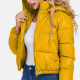 Women's Casual Zipper Plain Hooded Crop Leather Jacket 38# Clothing Wholesale Market -LIUHUA