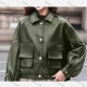 Wholesale Women's Casual Collared Long Sleeve Flap Pockets Leather Jacket 8# Clothing Wholesale Market Liuhua