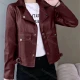 Wholesale Women's Casual Lapel Long Sleeve Flap Pockets Leather Jacket 10# Clothing Wholesale Market Liuhua