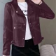Wholesale Women's Casual Lapel Long Sleeve Flap Pockets Leather Jacket 5# Clothing Wholesale Market Liuhua