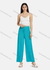 Wholesale Women's Casual Drawstring Shirred Plain Wide Leg Trouser - Liuhuamall