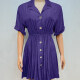 Women's Casual Lapel Short Sleeve Button Down Plain Pleated Shirt Dress 13# Clothing Wholesale Market -LIUHUA