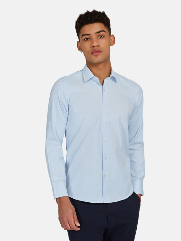 Men's Casual Plain Button Down Collared Long Sleeve Shirts 20-5#, Clothing Wholesale Market -LIUHUA, 