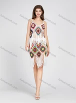 Wholesale Women's Vacation Beach Wear Guipure Lace Fringe Hem Knitted Cami Top Cover Up 2 Peice Set, LIUHUA CLOTHING WHOLESALE