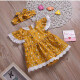 Baby Floral Print Cap Sleeve Lace Trim Bodysuit Dress With Headband  Clothing Wholesale Market -LIUHUA