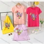 Wholesale Girls Casual Short Sleeve Crew Neck Lovely Graphic T-shirts preview