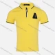 Wholesale Boys Casual Plain Striped Trim Zigzag Metal Embroidery Quarter Zip Polo Shirt Yellow Clothing Wholesale Market Liuhua