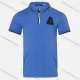 Wholesale Boys Casual Plain Striped Trim Zigzag Metal Embroidery Quarter Zip Polo Shirt Blue Clothing Wholesale Market Liuhua