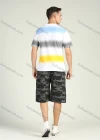Wholesale Men's Colorblock Short Sleeve Round Neck Letter Print T Shirt - Liuhuamall