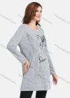 Wholesale Women's Casual Round Neck Rhinestone Letter Print Long Sleeve Rib Knit Tunic - Liuhuamall