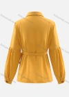 Wholesale Women's V Neck Button Front Asymmetrical Hem Solid Blouse With Belt - Liuhuamall