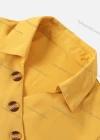 Wholesale Women's V Neck Button Front Asymmetrical Hem Solid Blouse With Belt - Liuhuamall