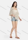 Wholesale Women's Casual V Neck Half Sleeve Hollow Out Button Front Cover Up Cardigan 67037# - Liuhuamall