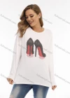 Wholesale Women's Drop Shoulder Pattern Long Sleeve Oversized Tee - Liuhuamall