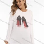 Wholesale Women's Drop Shoulder Pattern Long Sleeve Oversized Tee preview