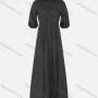 Wholesale Women's Collared Puff Sleeve Buttons Fake Pockets Plain Maxi Shirt Dress preview