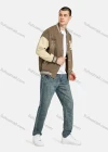 Wholesale Men's Losse Fit Embroidered Letter Print Baseball Jacket - Liuhuamall