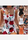 Wholesale Women's Sexy Plain & Floral Print Shirred Slim Fit Tie Straps Short Cami Dress - Liuhuamall
