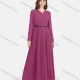 Wholesale Women's Chiffon Plain V Neck Long Sleeve Pleated Dress With Belt 2# Clothing Wholesale Market Liuhua
