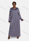 Wholesale Women's Vintage Crew Neck Long Sleeve Allover Floral Print Splicing Maxi Nightgown - Liuhuamall