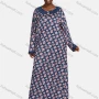 Wholesale Women's Vintage Crew Neck Long Sleeve Allover Floral Print Splicing Maxi Nightgown preview