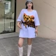 Wholesale Women's Casual Round Neck Bowknot Print Beaded Decor Short Sleeve Tee With Kerchief 0677-4# White Clothing Wholesale Market Liuhua