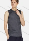 Wholesale Men's Sporty Round Neck Sleeveless Breathable Plain Tank Top - Liuhuamall
