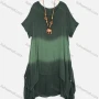 Wholesale Women's Scoop Neck Tie Dye Layered Hanky Hem Midi Tee Dress With Wooden Elephant Beads Necklace 3022# preview