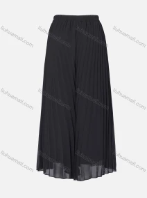 Wholesale Women's Casual Plain Pleated Elastic High Waist Maxi Skirt, LIUHUA CLOTHING WHOLESALE