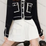 Wholesale Women's Casual Crew Neck Long Sleeve Button Down Crop Cardigan 8112# preview