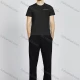 Wholesale Men's Letter Texture Round Neck Short Sleeve Casual Slim Fit T-Shirt LY0011# Black Clothing Wholesale Market Liuhua