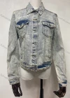 Wholesale Women's Casual Rhinestone Pearl Rivets Decor Tiger Embroidery Pockets Distressed Denim Jacket - Liuhuamall