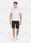 Wholesale Men's Casual Short Sleeve Feather Print Button Front Polo Shirts - Liuhuamall