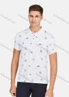 Wholesale Men's Casual Short Sleeve Feather Print Button Front Polo Shirts - Liuhuamall