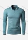 Wholesale Men's Plain Slim Fit Long Sleeve Patch Pocket Polo Shirt X002F# - Liuhuamall