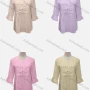 Wholesale Women's Casual Plain Lace Appliques Button Front 3/4 Sleeve Blouse preview