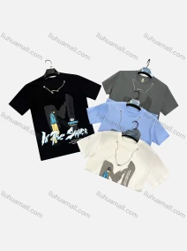 Wholesale Men's Casual Crew Neck Short Sleeve Metal Chain 100%Cotton T-shirt, LIUHUA CLOTHING WHOLESALE