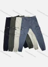Wholesale Men's Casual Plain Zipper Multiple Pockets Cargo Pants 1922# - Liuhuamall