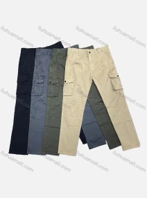Wholesale Men's Casual Plain Multiple Pockets Cargo Pants 6616#, LIUHUA CLOTHING WHOLESALE