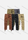 Wholesale Men's Casual Plain Patch Pocket Elastic Waist Drawstring Cargo Pants 683# - Liuhuamall