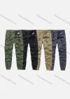 Wholesale Men's Casual Plain Multiple Pockets Elastic Waist Drawstring Cargo Pants 693# - Liuhuamall