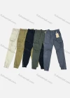 Wholesale Men's Casual Plain Multiple Pockets Drawstring Zip Decor Elastic Waist Cargo Pants 9312# - Liuhuamall