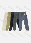 Wholesale Men's Casual Plain Multiple Pockets Drawstring Zip Decor Elastic Waist Cargo Pants 9313# - Liuhuamall