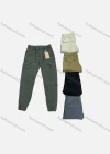 Wholesale Men's Casual Plain Zipper Pockets Drawstring Elastic Waist Cargo Pants 9317# - Liuhuamall